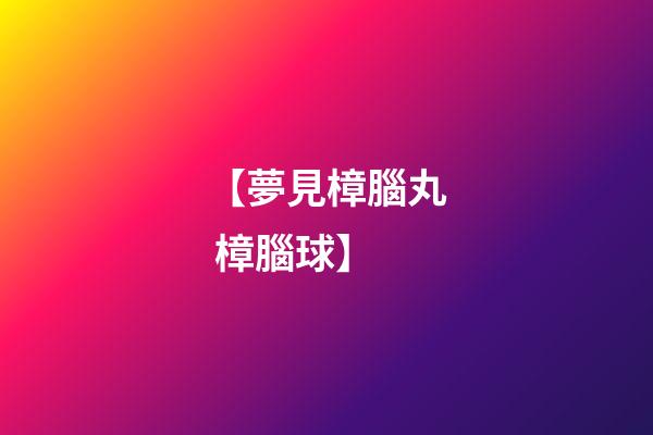 【夢見樟腦丸 樟腦球】